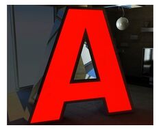 Vernezter Chromkasten - Buchstaben