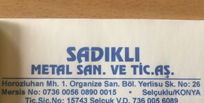 Sadıklı Metal Sanayi ve Ticaret A.ş.